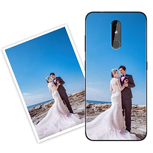 Sunrive Funda Personalizada Compatible con Nokia 3.2, Silicona Flexible Transparente Carcasa Personalizable para tu móvil con Foto Imagen Frase o Texto