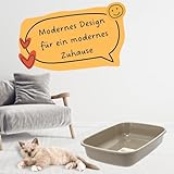 GarPet Katzenklo in 5 Größen Katzentoilette ohne Deckel Katzen WC Schalentoilette Klo grau eckig hygenisch M (43x33x9)