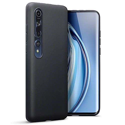 TERRAPIN Funda para Xiaomi Mi 10 5G / Xiaomi Mi 10 Pro 5G Protectiva de Silicona Gel TPU Estrecha - Negro Oscuro Acabado Mate