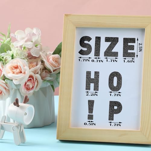 Image of Harloon 232 Pcs Large Glitter Letter Stickers, Black, 2.5 Inch