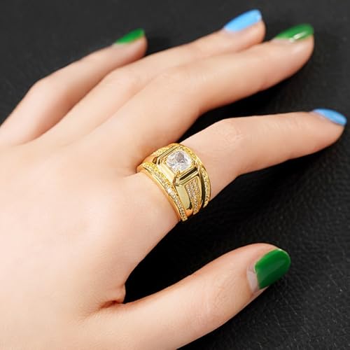 Gold Plated Cubic Zirconia Fashionable Luxury Engagement Rings Wedding Bridal Band Promise Rings Evening Parties Anniversary Valentine's Day Gifts Eternity Bands for Women4