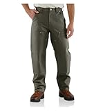 Carhartt Men's Double Front Duck Utility Work Dungaree B01,Moss,30 x 30