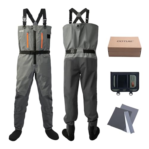 Image of Goture 5-Layer Breathable Stocking Foot Waders & Waist Gear, 5 Sizes