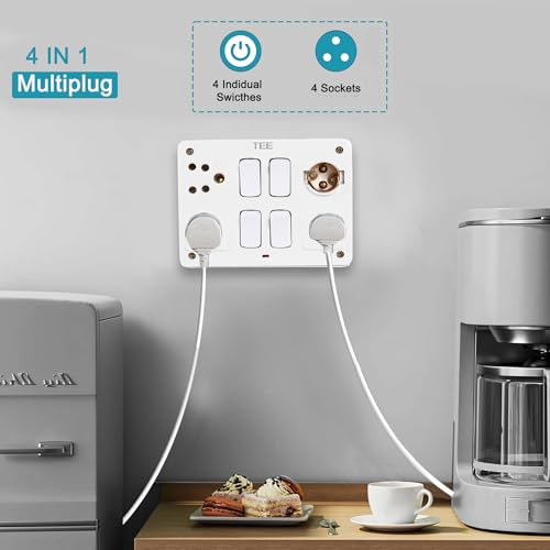 Image of Combined Box 6A with Universal Socket, Master Switch, LED Indicator | 240V Power Utility Box for Home, Office & Appliances (COMBINED BOX 4+5), Without Wire, 6 Month Warranty