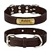 Hund und günstig Kaufen-TagME Hundehalsband Personalisiert aus Leder mit Eingraviertem Hundename und Telefonnummer, Hundehalsband aus Echtem Leder für Große Hunde