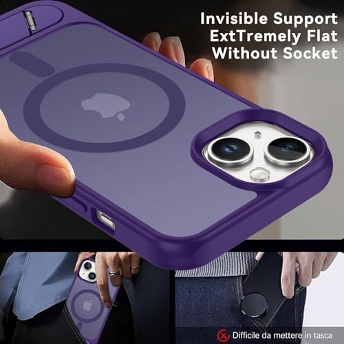 Coque translucide mate iPhone 15 Plus violette de qualité militaire refined