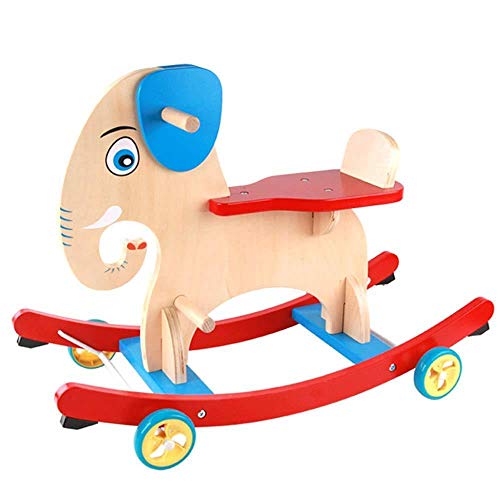 XMJ niño del caballo de oscilación de madera Balancín juguete de múltiples funciones del niño de la silla de oscilación del balance de Formación Vespa conveniente for los bebés mayores de 6 meses de j