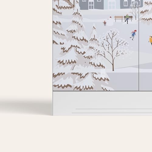 Image of Interio by Godrej Slimline 3-Door Digital Printed Steel Almirah (Snowscape Warm Grey), 1-Year Warranty, 1 Locker