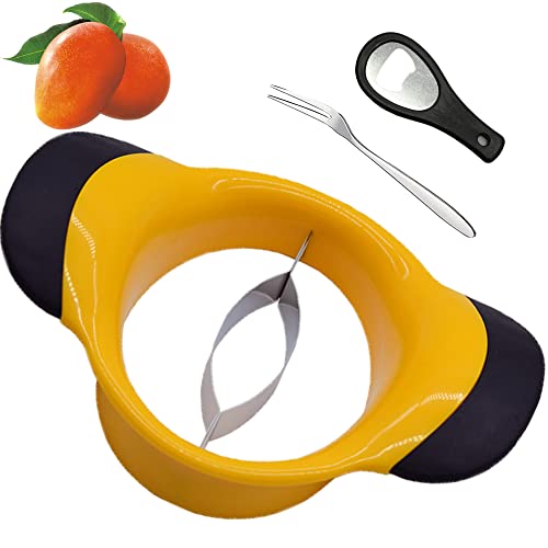 Mango Slicer Peeler Cutter Splitter Pitter with stainless steel blade removal tool anti-skid handle super large Mango kernel remover