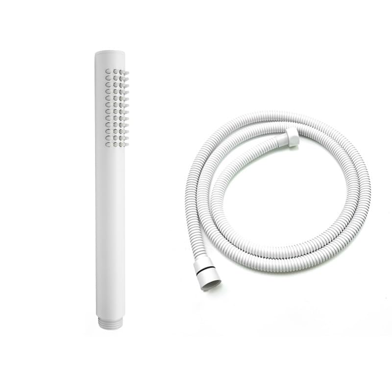 Potente soffione doccia a mano in ottone spazzolato dorato ad alta pressione con tubo bianco Soffione doccia per il massimo relax