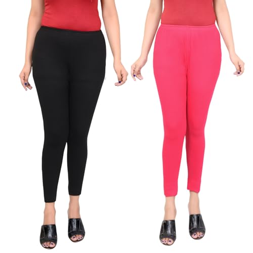 Image of Women Ankle Length Leggings Combo Pack Stretchable Comfortable Slim Fit High Waist Leggings for Women Ankle Length Soft Fabric