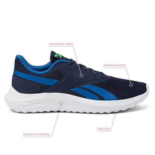 Reebok Energen Lux Gym Shoes for Men, Lightweight Athletic Mens Sneakers, Vector Navy/Twilight Bule/White, 10