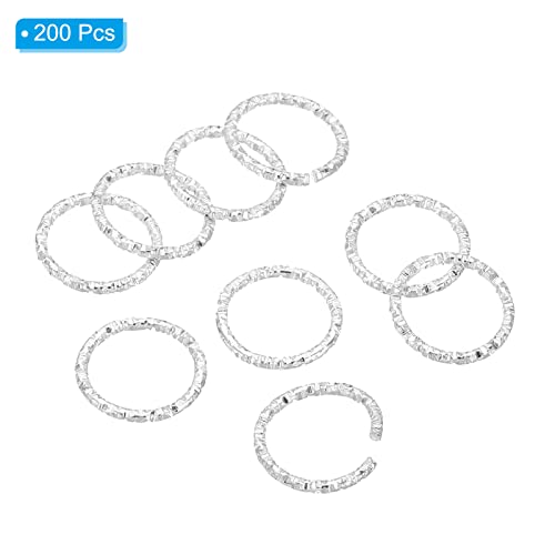 PATIKIL 1.2 x 12mm Wine Glass Charm Ring, 200 Pack Metal Earring Beading Hoop Twisted Open Jump Rings, Silver - Image 3