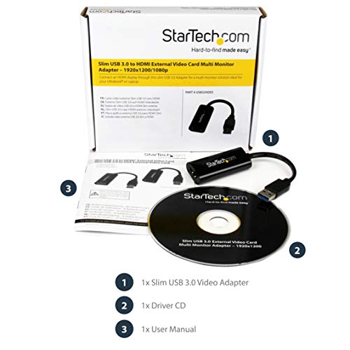 StarTech.com Adattatore Scheda Video Esterna Multi-Monitor USB 3.0 Slim a HDMI, 1920x1200/1080p