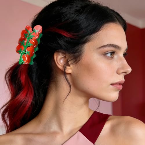 Set de 2 pinzas para el cabello con diseño de frutas miniatura 3
