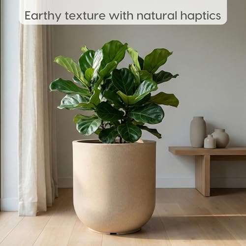Image of Eha Earth Friendly Roto Bloom Big Planters for Home Decor | 15 inch, Pack of 1 | Plant Pot Made with Rice Husk | UV Protected Pot for Plant | Pots & Planters Big Size | Dune