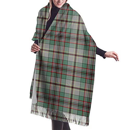 Women Blanket Scarf Long Shawl Scottish Clan Craig Tartan Cashmere Feel Shawl Wrap Winter Warm Scarf 77x27inch