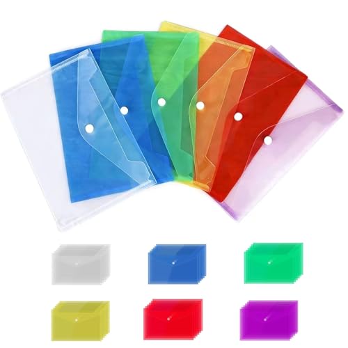 LuxTerra 36 Stück Dokumentenmappe mit Druckknopf, Transparent...