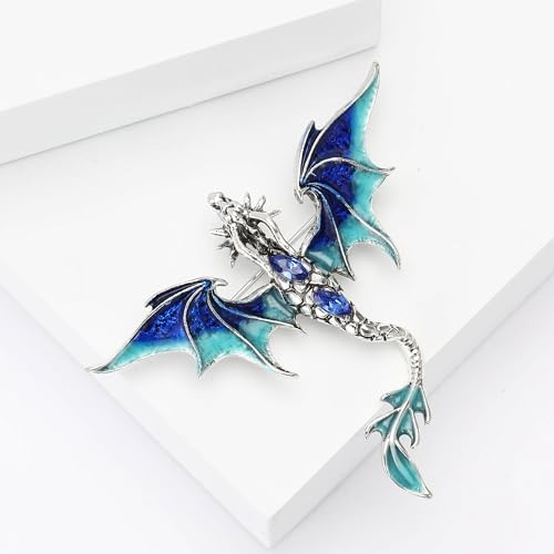 Image of Dragon Brooch for Men Suit Lapel Enamel Pins for Suits Fashion Accessories Shirt Clip