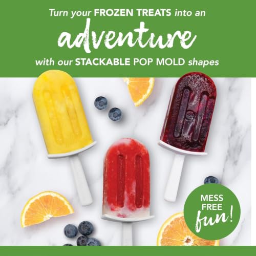 Image of Tovolo Stackable Popsicle Molds with Sticks 4 Pack Reusable Silicone Homemade Pop Maker Mold for Kids Toddlers BPA Free, Mess Free Easy Clean Drip Free Dishwasher Safe Popsicle Molds with Sticks