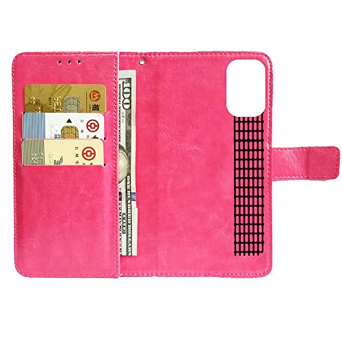 Tnviud Stand Premium Retro Business Flip Leather Case Protector Bumper For Xgody X14 6.52" Protection Phone Cover Skin Folio Book Card Slot Wallet Magnetic (Rose) #TOP1