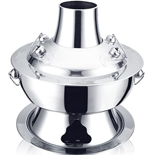 Pot Vintage Shabu,Chinese Copper Hot Pot, Chinese Fondue Outdoor Cookware Picnic Stove, Portable Shabu Shabu Pot Pan, Creative Charcoal Soup Pot for Party Dinners/Family/Restaurant (Color :