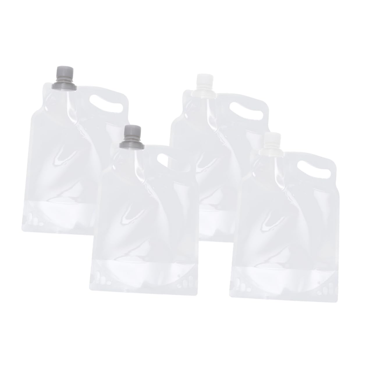 GALPADA 4Pcs Portable Collapsible Water Bags Food Grade Water Containers for Outdoor Camping Hiking to Fill and Reuse Large Capacity Random Lid Colors