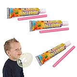 The Dreidel Company Magic Bubble Balloon, Kids Super Elastic Bubble Balloons, Blow Up Balloons with Straw, Plastic Bubbles Toys, Bubble Tube Party Favors and Gifts Fidget (Pack of 12)