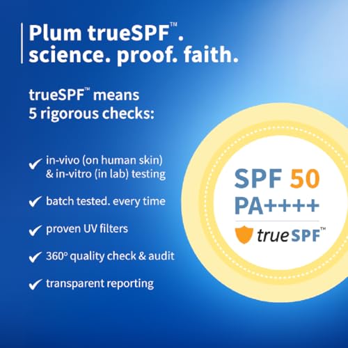 Plum SPF 50 PA++++ Sunscreen with 2% Niacinamide & Rice Water | In-Vivo Tested | Lightweight, No White Cast | Broad Spectrum UVA/UVB protection |... - Image 4