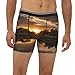 WBQLSL Men's Sunset scenery Printed Medium Boxer Briefs - All-day Coolness and Comfort, Long Size (S-2XL) Black