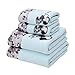 Produktbild XYFL Mikrofaser-Badetuch 4 Cartoon-Bedruckte Badetücher Set 2 Badetücher 2 Handtücher Superweich Und Hochsaugfähig,Blue