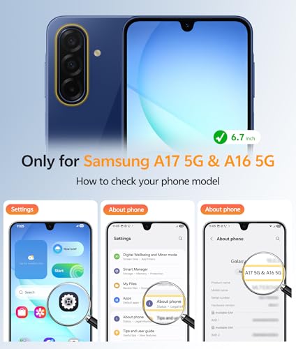Image of FNTCASE for Galaxy A17 /A16 5G Phone Case: for Samsung A17 Cases [Compatible with Magsafe] [Screen Protector] Matte Translucent Military Grade Protection for Samsung A 17 & A 16 4G Cover - Blue