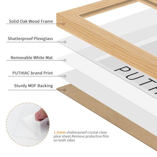 10x14 Oak Wood Picture Frame - 10"x14" Poster Frames for Wall, 10x14 Picture Frames for Wall, 10 x 14 Picture Frames, 10 x 14 Frames for Wall(3 Pack, Beige)