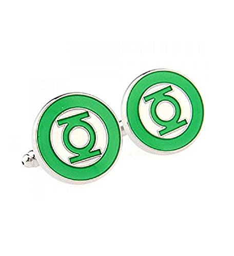 Ducomi® Manschettenknöpfe SuperHeroes Kollektion - Batman, Superman, Grüne Laterne, Captain America, Iron Man, Star Trek, Star Wars, Thor, Spiderman, Phantom (Green Lantern + Jewel Box)