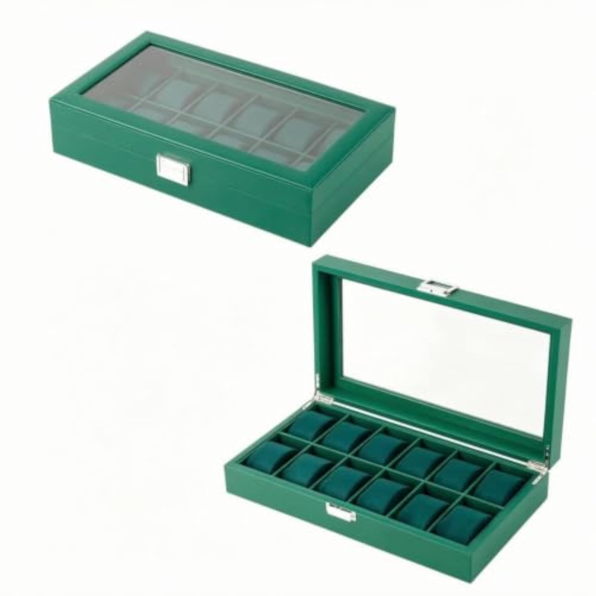 12 Slot Velvet-Lined Watch Organizer Box