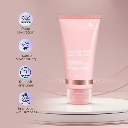 Image of Biocollagen Night Wrapping Mask with Real Collagen Peel Off Facial Mask For Glowing Skin, Deep Hydration, Anti-Aging, Korean Glass Skincare, Wrinkle Reduction, Face Pack For Women & Girls