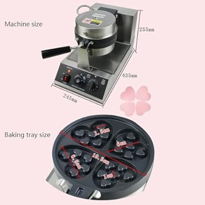 1200W Herzwaffeleisen Belgische Waffelmaschine Elektrisches Waffeleisen Waffelautomat Doppelseitiger Heizung 180 ° Waffelautomat Flip Temperatur- Und Zeitsteuerung Für Waffeln, Paninis, Hash Browns(11 – Bild 4