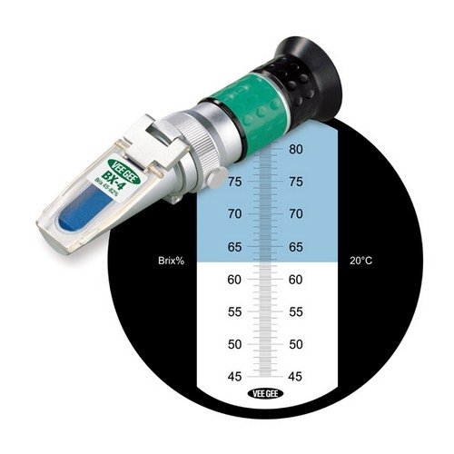 Vee Gee 43007, BX-4 Refractometer, 45-82% Brix, Pack of 3 pcs