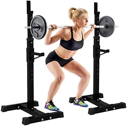 GY613 Adjustable Squat Rack Barbell Rack, Weight Bench Dipping Station Barbell Rack Heavy Duty Weight Rack Squat Rack Standard 42-64 Inch 441LB Max