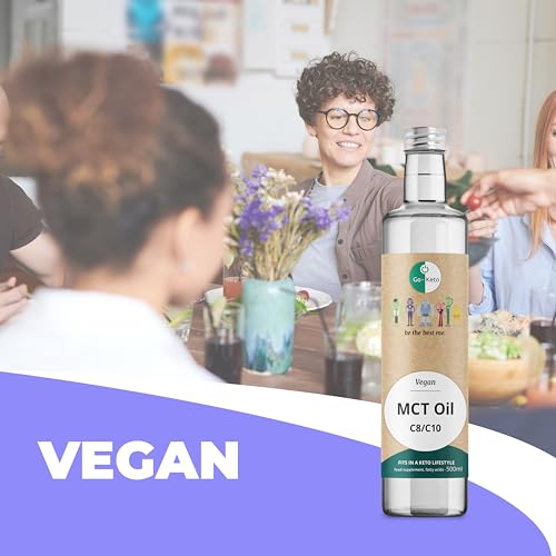 Go-Keto MCT Öl 500ml - MCT Keto ÖL C8/C10 aus Kokosöl palmölfrei, perfekt für eine Keto Diät, MCT Oil als idealer Keto Kaffee Creamer für Bulletproof Coffee oder Keto Shake, vegan