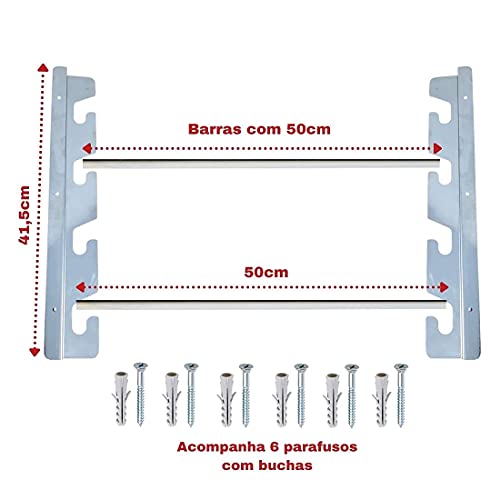 Suporte Para Churrasqueira Inox 50cm Para Grelhas E Espetos