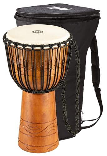 Meinl Percussion ADJ2-M+BAG African Style Rope Tuned 10-Inch Wood Djembe with Bag, Brown