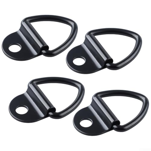 Ancrages d'arrimage en métal 450 kg – Œillets d'arrimage robustes pour remorque, camion, moto, cargaison avec trou de montage de vis de 12 mm, épaisseur de 7 mm – D (4 pièces)
