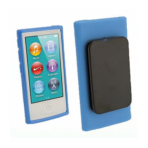 iPod Belt Clip TPU Rubber Skin Case Cover for Apple iPod Nano 7th Generation 7G 7 Case Cover for iPods Classic Protective Cases iPods Shell Replacement MP3 - Blue