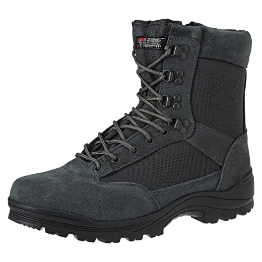 Mil-Tec Hommes Tactical Zipper Bottes, Urban Gris, 42 EU/9 US