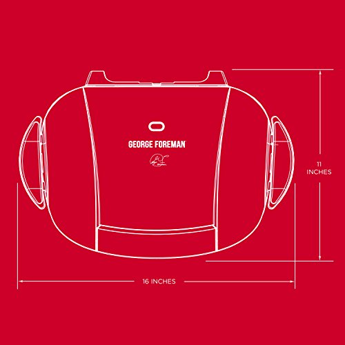 George Foreman 5-Serving Removable Plate Electric Indoor Grill And Panini Press, Red, Grp0004R, 17.2 X 12.1 X 6.2 Inches #TOP6