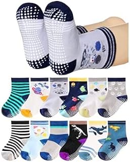 TEDDYIFY Non Slip Kids Toddler Socks with Grip, Assorted Prints, Socks for Babies to Toddlers, Anti Skid Socks, Crawling S... Price In India