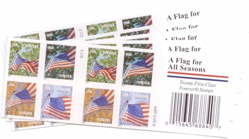 USPS Flags for All Seasons Forever Stamps 100 Stamps (5 Books of 20)