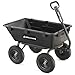 Gorilla Carts Heavy-Duty Poly Yard Dump Cart, 6 Cu Ft Tub, 1200 lb Haul Capacity, Black – Towable Utility Wagon with Quick-Release Dumping & Pneumatic Tires for Landscaping and Gardening