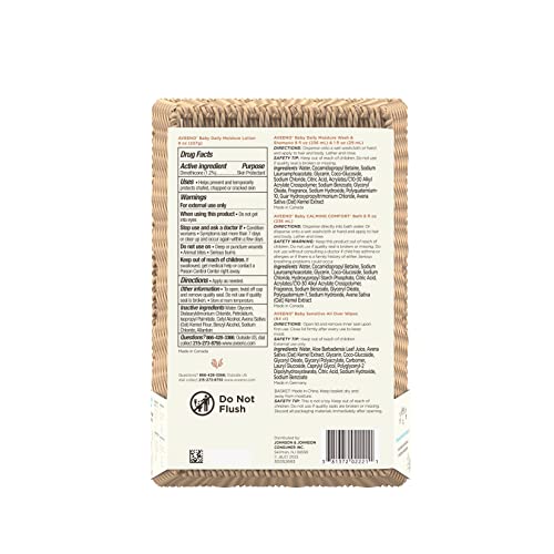 Aveeno Baby Welcome Little One Gift Basket, Baby Skincare Set With Baby Body Wash & Shampoo, Calming Bath Wash, All Over Baby Wipes, & Daily Moisturizing Lotion, 5 Items #TOP6